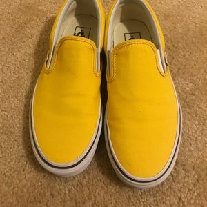 perfect yellow slip on vans